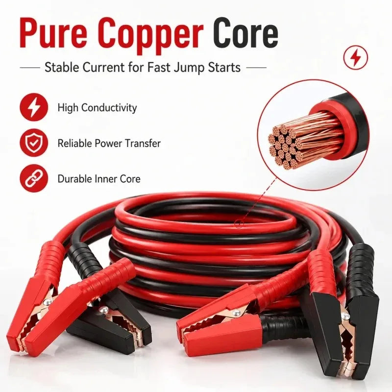 Premium Copper Vehicle Jump Starter Cables